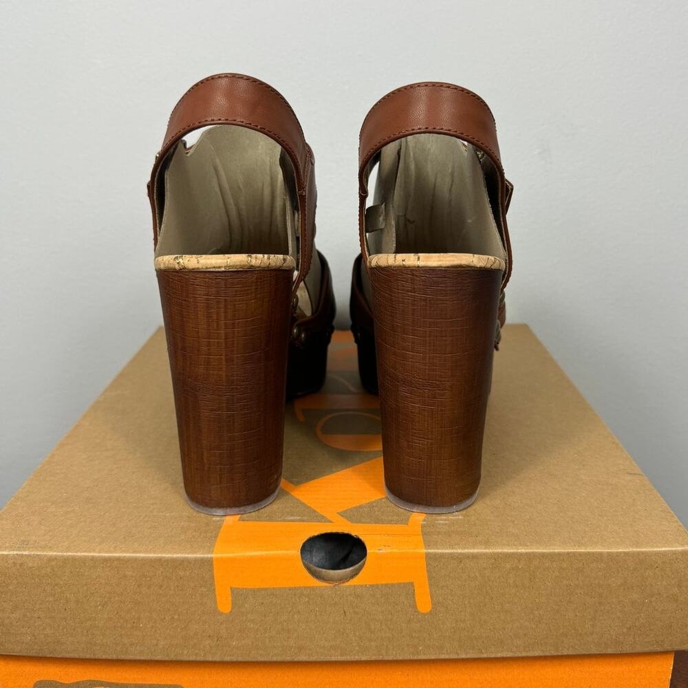 New Korks Dawson Platform Wedge Sandal in Brown Faux Leather Women's Size 11 - Picture 7 of 9
